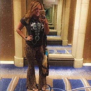 Leopard print bell bottoms